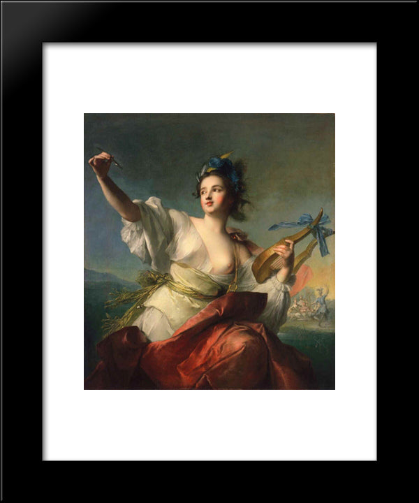 Terpsichore, Muse Of Dance 20x24 Black Modern Wood Framed Art Print Poster by Nattier, Jean Marc