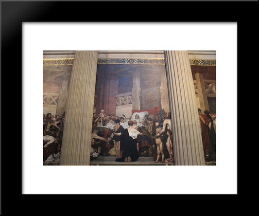 Death Of Saint-Genevieve, Pantheon, Paris 20x24 Black Modern Wood Framed Art Print Poster by Laurens, Jean Paul