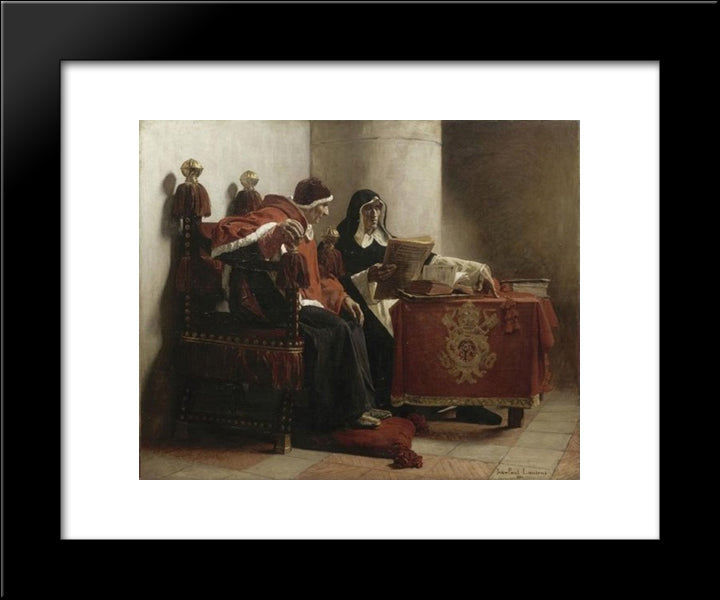 Le Pape Et L'Inquisiteur 20x24 Black Modern Wood Framed Art Print Poster by Laurens, Jean Paul