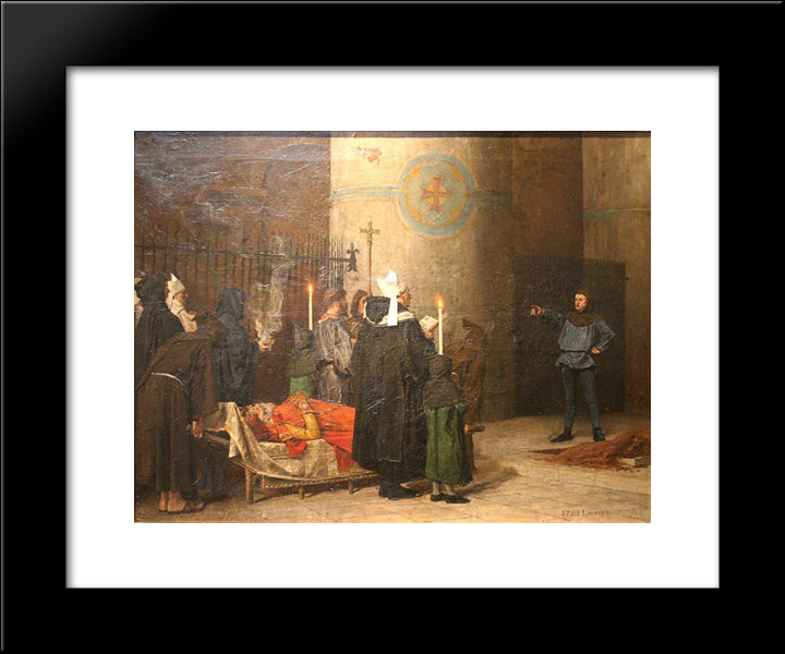 Les Funerailles De Guillaume Le Conquerant 20x24 Black Modern Wood Framed Art Print Poster by Laurens, Jean Paul