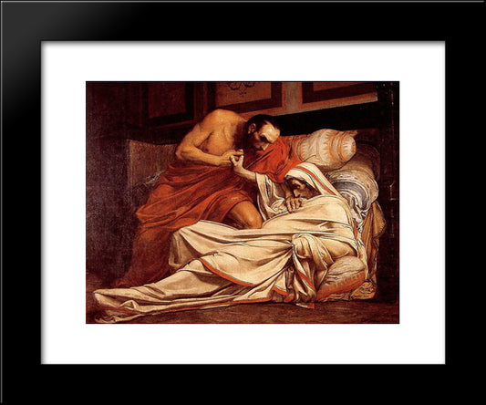 The Death Of Tiberius 20x24 Black Modern Wood Framed Art Print Poster by Laurens, Jean Paul