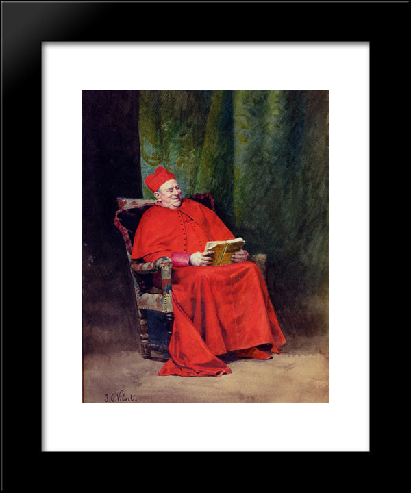 Reading Rabelais 20x24 Black Modern Wood Framed Art Print Poster by Vibert, Jehan Georges