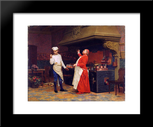 The Marvelous Sauce 20x24 Black Modern Wood Framed Art Print Poster by Vibert, Jehan Georges