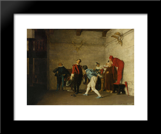 The Thespians 20x24 Black Modern Wood Framed Art Print Poster by Vibert, Jehan Georges