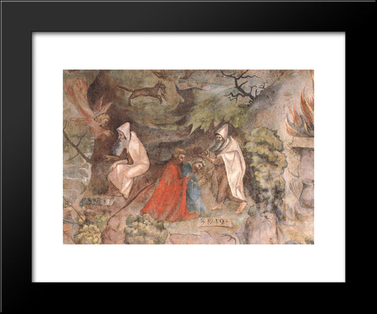 Scenes From The Life Of Prophet Elijah 20x24 Black Modern Wood Framed Art Print Poster by Ratgeb, Jerg