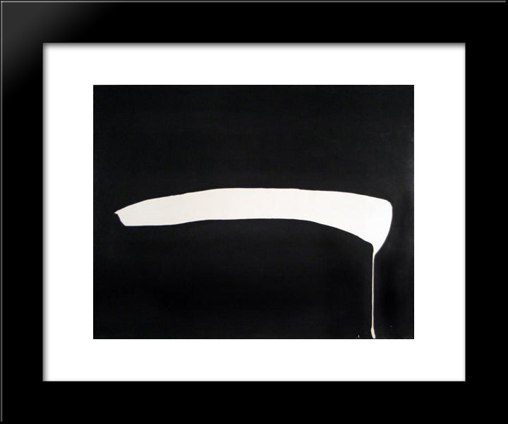 White Line On Black 20x24 Black Modern Wood Framed Art Print Poster by Yoshihara, Jiro