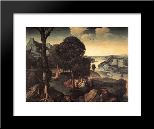 Landscape With St. John The Baptist Preaching 20x24 Black Modern Wood Framed Art Print Poster by Patinir, Joachim