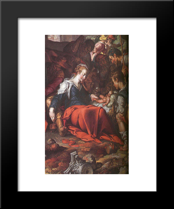 Adoration Of The Shepherds (Detail) 20x24 Black Modern Wood Framed Art Print Poster by Wtewael, Joachim