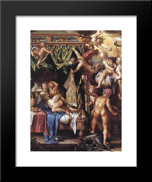 Mars And Venus Discovered By The Gods 20x24 Black Modern Wood Framed Art Print Poster by Wtewael, Joachim