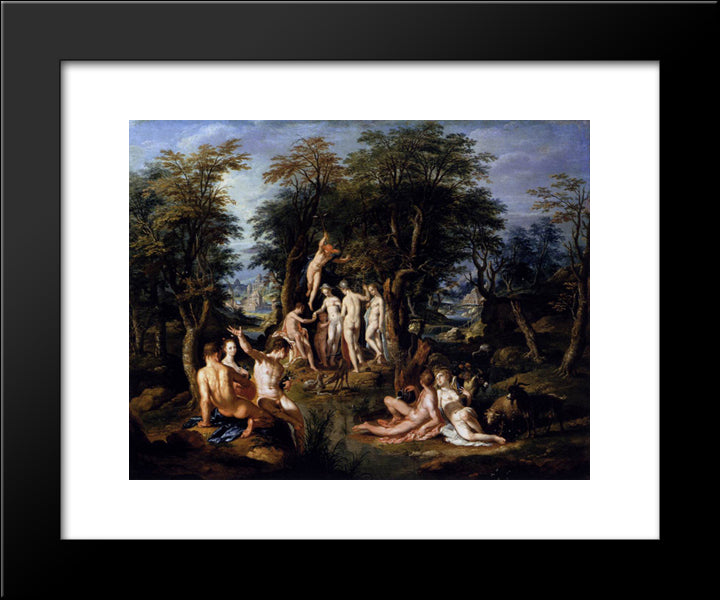 The Judgment Of Paris 20x24 Black Modern Wood Framed Art Print Poster by Wtewael, Joachim