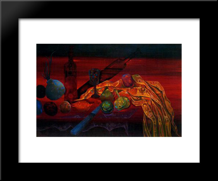 Homenatge A Cezanne 20x24 Black Modern Wood Framed Art Print Poster by Ponc, Joan