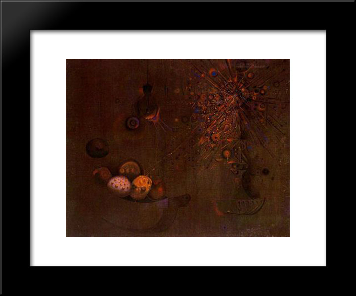 Natura Morta 20x24 Black Modern Wood Framed Art Print Poster by Ponc, Joan