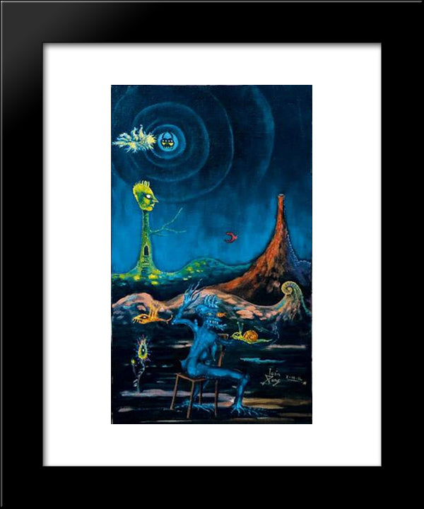 Paysage Fantastique 20x24 Black Modern Wood Framed Art Print Poster by Ponc, Joan