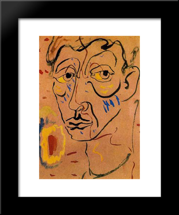 Self - Portrait 20x24 Black Modern Wood Framed Art Print Poster by Ponc, Joan