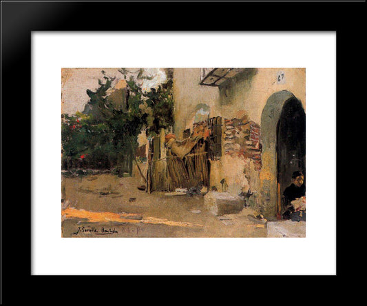 A Farmhouse In Valencia 20x24 Black Modern Wood Framed Art Print Poster by Sorolla, Joaquin