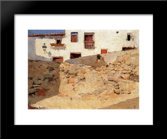 Adobe Houses 20x24 Black Modern Wood Framed Art Print Poster by Sorolla, Joaquin