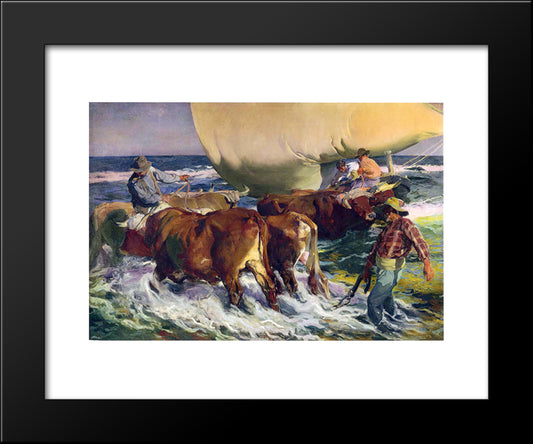 Afternoon Sun 20x24 Black Modern Wood Framed Art Print Poster by Sorolla, Joaquin