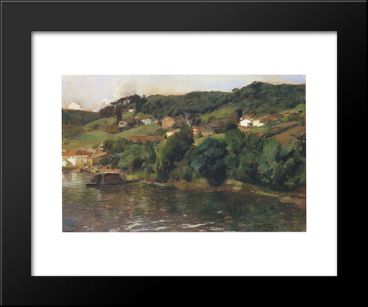 Asturian Landscape 20x24 Black Modern Wood Framed Art Print Poster by Sorolla, Joaquin