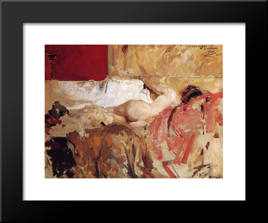 Bacchante 20x24 Black Modern Wood Framed Art Print Poster by Sorolla, Joaquin