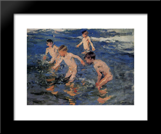 Bathing 20x24 Black Modern Wood Framed Art Print Poster by Sorolla, Joaquin