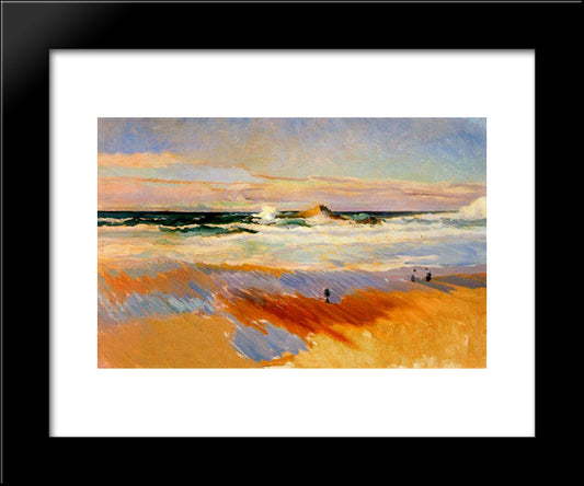 Beach Of Biarritz, France 20x24 Black Modern Wood Framed Art Print Poster by Sorolla, Joaquin