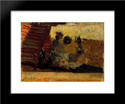 Beach Of Biarritz 20x24 Black Modern Wood Framed Art Print Poster by Sorolla, Joaquin
