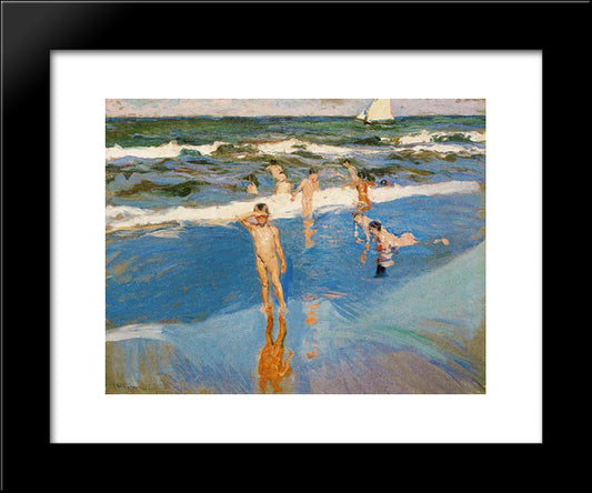 Boys In The Sea 20x24 Black Modern Wood Framed Art Print Poster by Sorolla, Joaquin