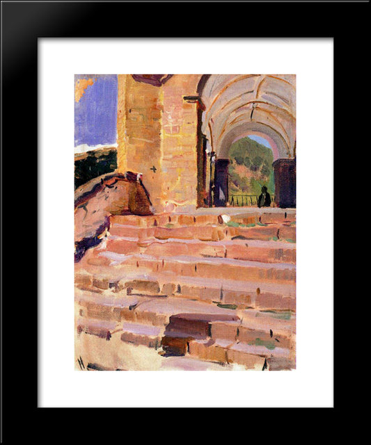 Church Roncal Stairs 20x24 Black Modern Wood Framed Art Print Poster by Sorolla, Joaquin