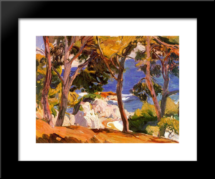 Coast At Santa Cristina 20x24 Black Modern Wood Framed Art Print Poster by Sorolla, Joaquin