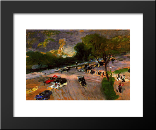 Entrance To Central Park 20x24 Black Modern Wood Framed Art Print Poster by Sorolla, Joaquin
