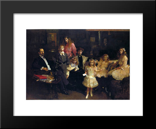 Family Eratruriz 20x24 Black Modern Wood Framed Art Print Poster by Sorolla, Joaquin