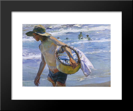 Fisherman In Valencia 20x24 Black Modern Wood Framed Art Print Poster by Sorolla, Joaquin