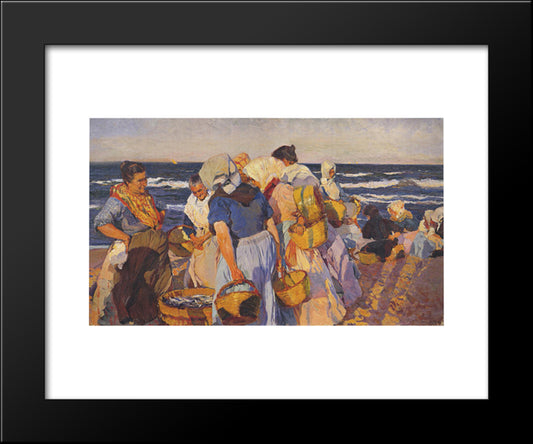 Fisherwomen 20x24 Black Modern Wood Framed Art Print Poster by Sorolla, Joaquin