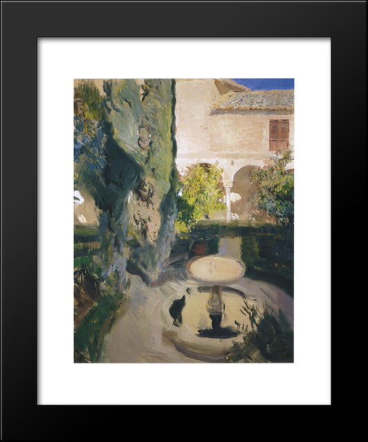 Garden Of Lindaraja 20x24 Black Modern Wood Framed Art Print Poster by Sorolla, Joaquin
