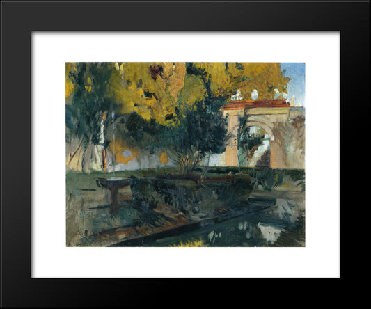 Generalife, Granada 20x24 Black Modern Wood Framed Art Print Poster by Sorolla, Joaquin