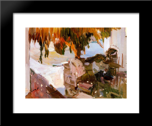 Ibiza House 20x24 Black Modern Wood Framed Art Print Poster by Sorolla, Joaquin