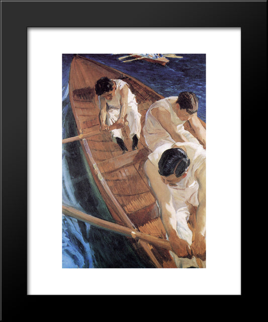 In The Racing Shell 20x24 Black Modern Wood Framed Art Print Poster by Sorolla, Joaquin