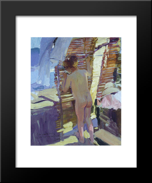 Inquisitive Child 20x24 Black Modern Wood Framed Art Print Poster by Sorolla, Joaquin