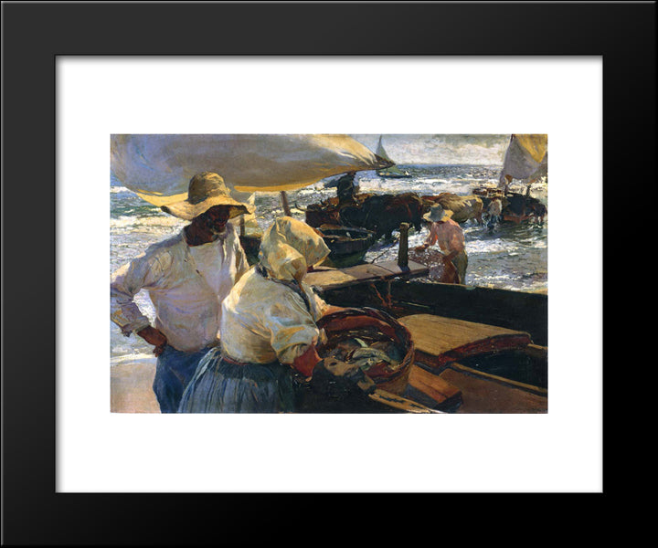 Morning Sun 20x24 Black Modern Wood Framed Art Print Poster by Sorolla, Joaquin