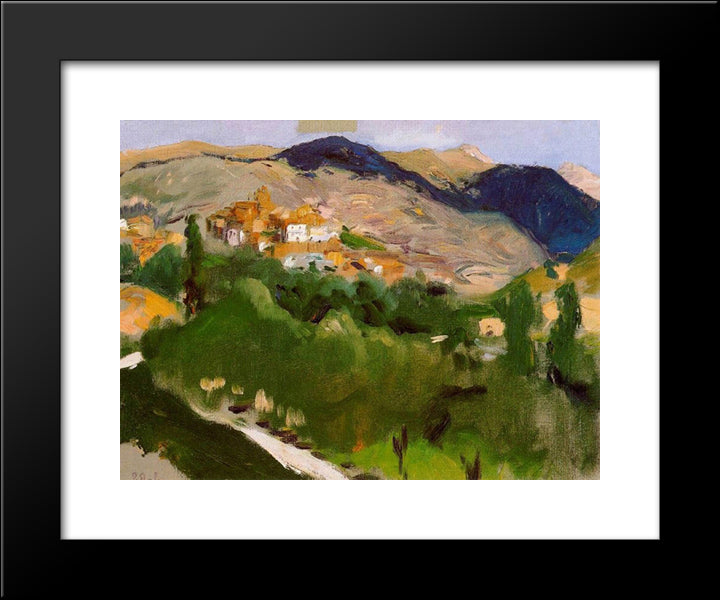 Mountains At Jaca 20x24 Black Modern Wood Framed Art Print Poster by Sorolla, Joaquin