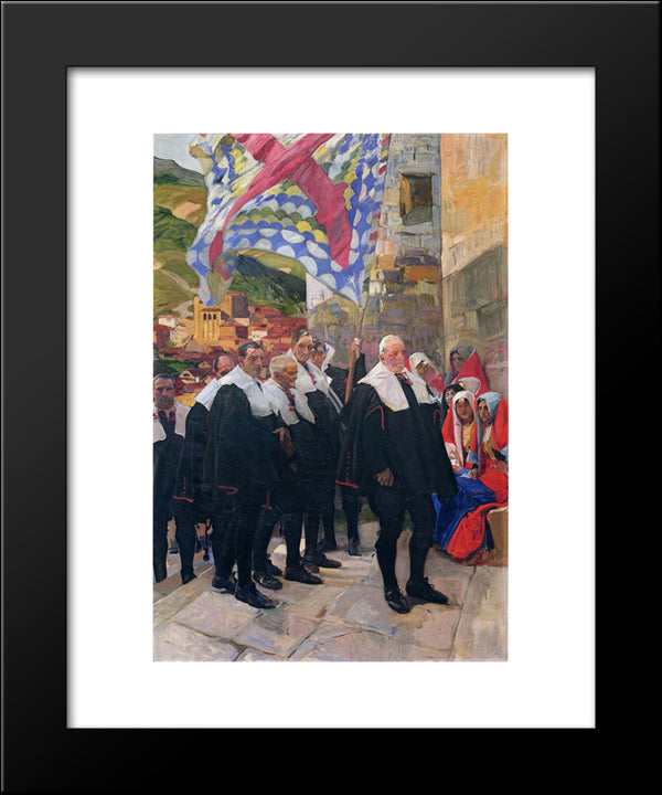 Navarre, The Town Council Of Roncal 20x24 Black Modern Wood Framed Art Print Poster by Sorolla, Joaquin