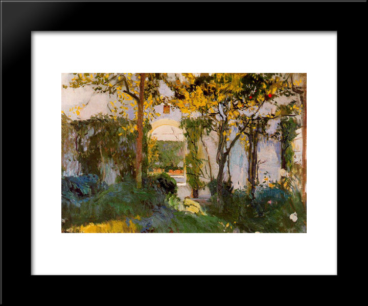 Old Garden Of The Alcazar In Seville 20x24 Black Modern Wood Framed Art Print Poster by Sorolla, Joaquin