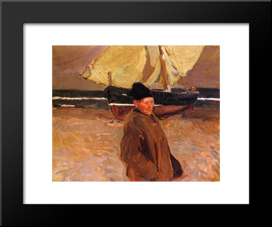 Old Valencian Fisherman 20x24 Black Modern Wood Framed Art Print Poster by Sorolla, Joaquin