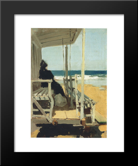 On San Sebastian Beach 20x24 Black Modern Wood Framed Art Print Poster by Sorolla, Joaquin
