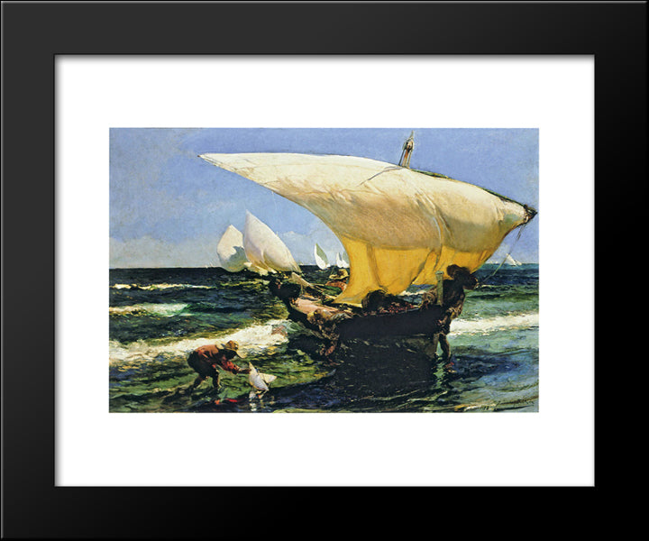 On The Coast Of Valencia 20x24 Black Modern Wood Framed Art Print Poster by Sorolla, Joaquin
