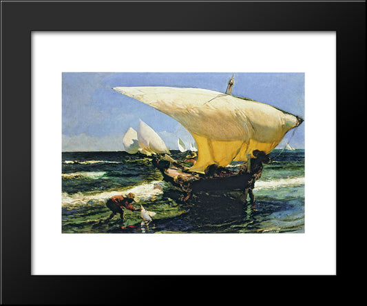 On The Coast Of Valencia 20x24 Black Modern Wood Framed Art Print Poster by Sorolla, Joaquin