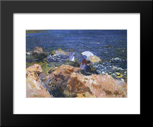 On The Rocks At Javea 20x24 Black Modern Wood Framed Art Print Poster by Sorolla, Joaquin
