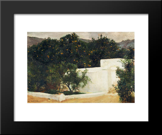 Orange Trees On The Road To Seville 20x24 Black Modern Wood Framed Art Print Poster by Sorolla, Joaquin
