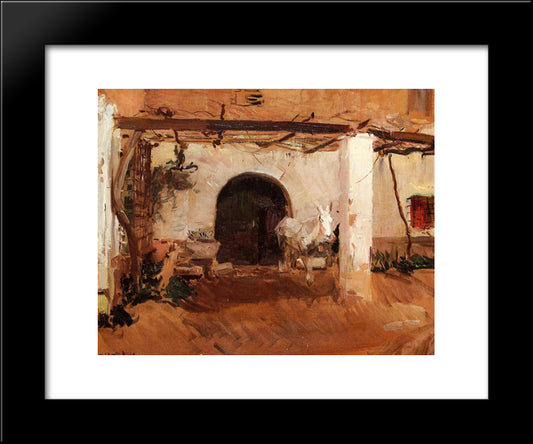 Orchard House, Valencia (Study) 20x24 Black Modern Wood Framed Art Print Poster by Sorolla, Joaquin