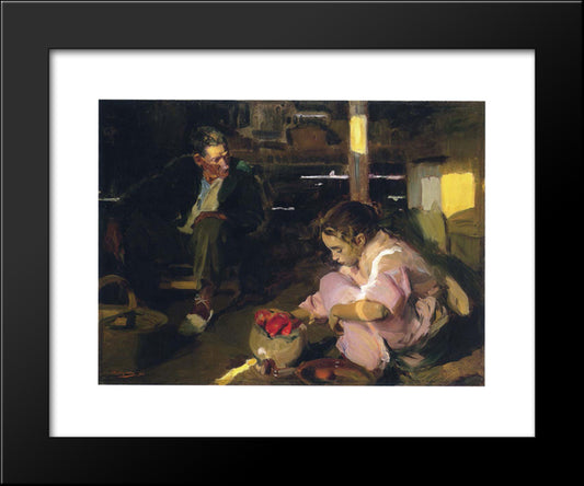 Peppers 20x24 Black Modern Wood Framed Art Print Poster by Sorolla, Joaquin